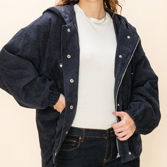 HYFVE Jackets & Blazers - Navy Blue Cargo Jacket
